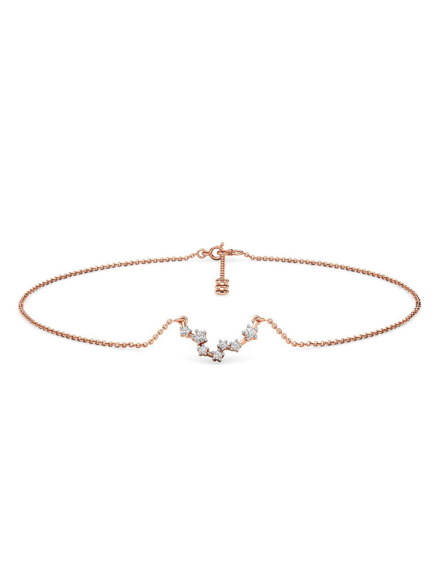 pisces 18k rose gold and diamond anklet for women