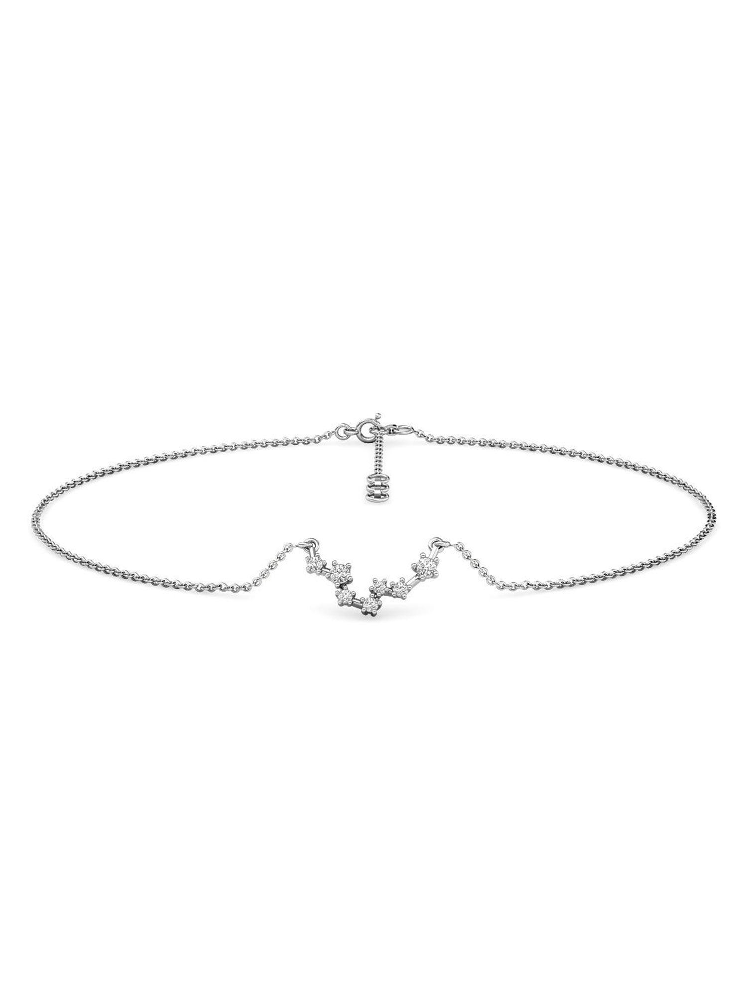 pisces 18k white gold and diamond anklet for women