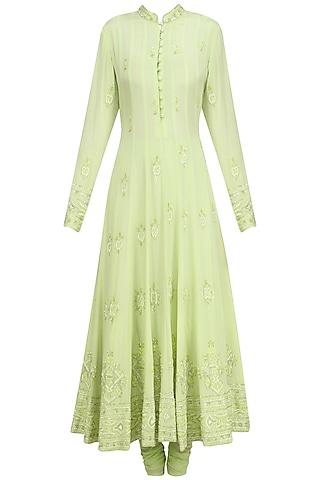 pista green anarkali set