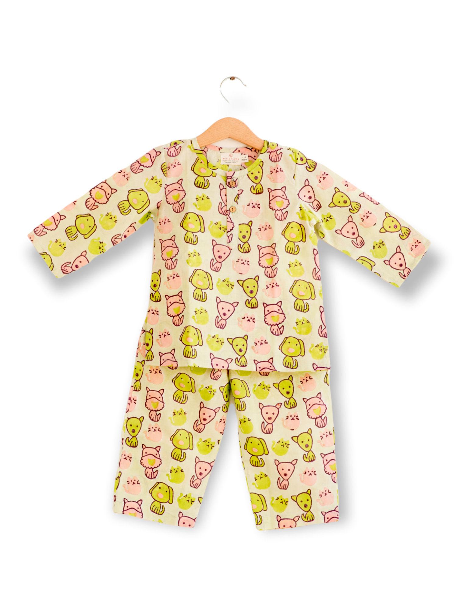 pista pets organic cotton pyjama set (set of 2)