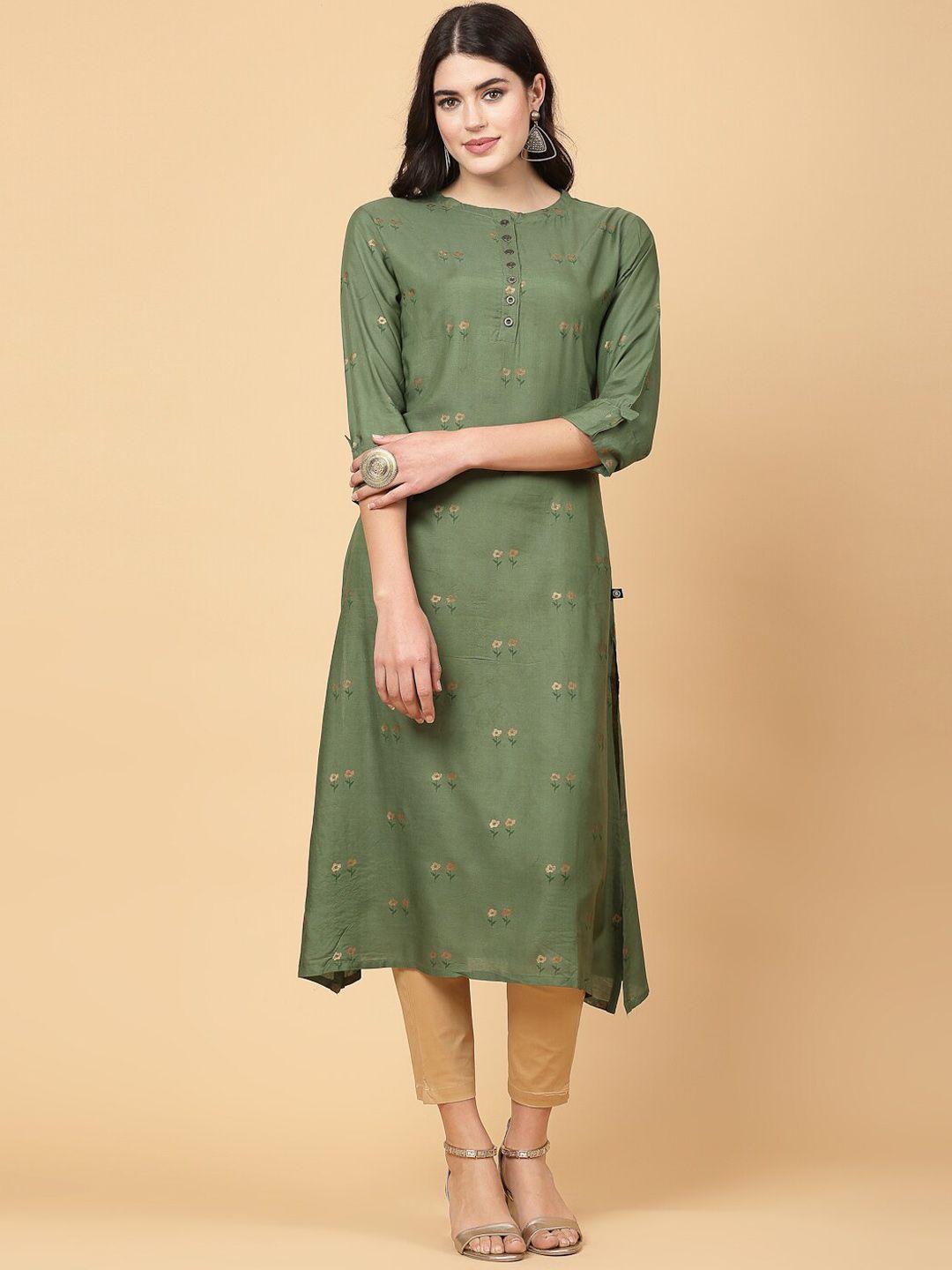 pistaa floral printed kurta