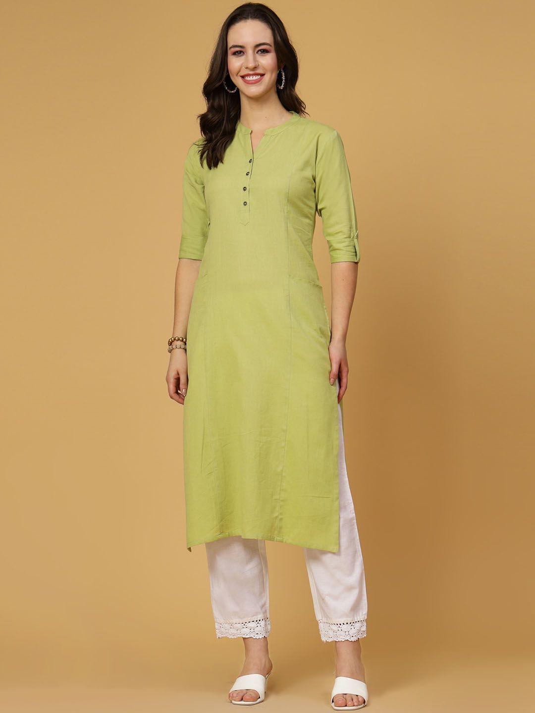 pistaa women green kurta