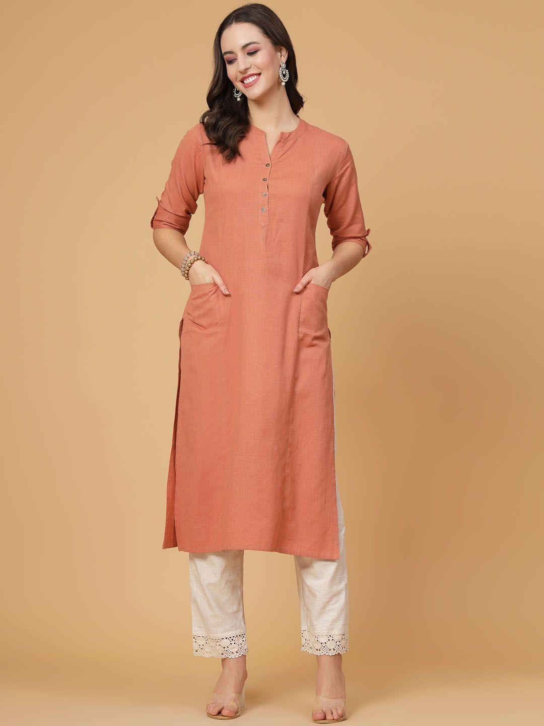 pistaa women rust kurta