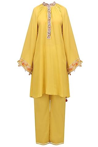 pitambari-yellow-embroidered-tunic-with-pin-tuck-pants