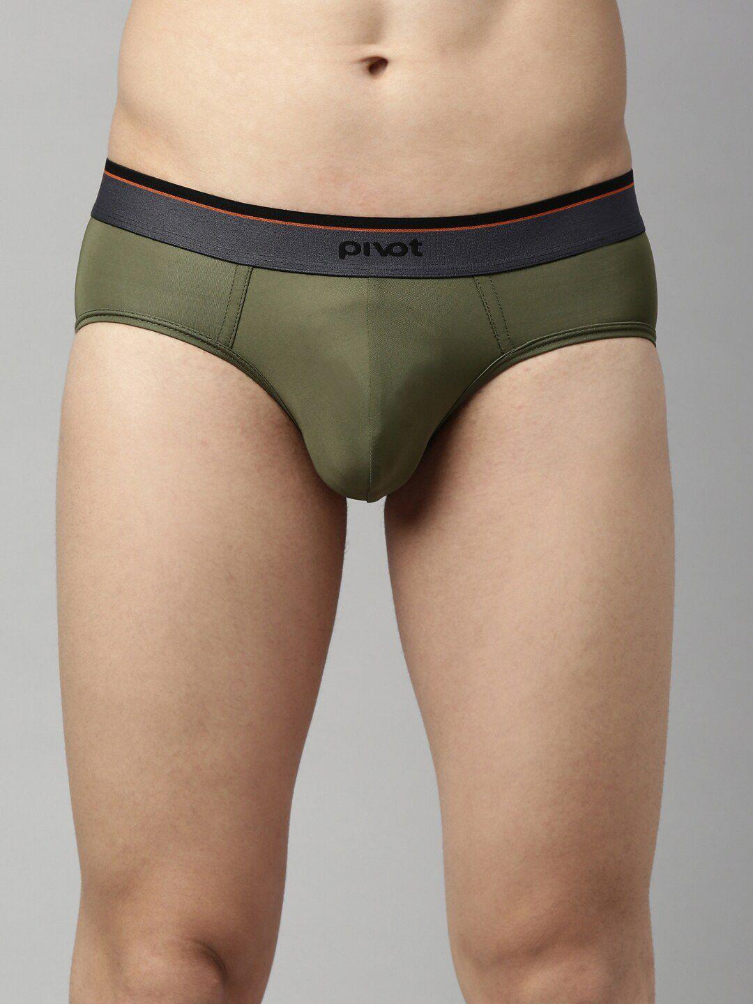 pivot men green solid briefs - p2miwb22-021