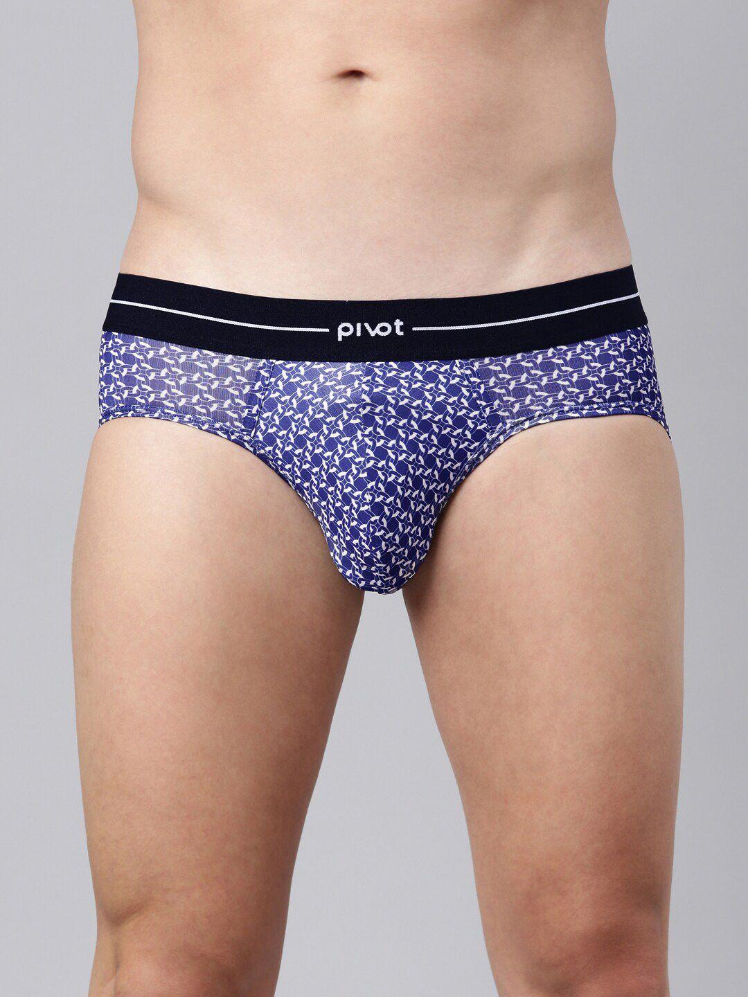 pivot men mid-rise conversational printed basic briefs