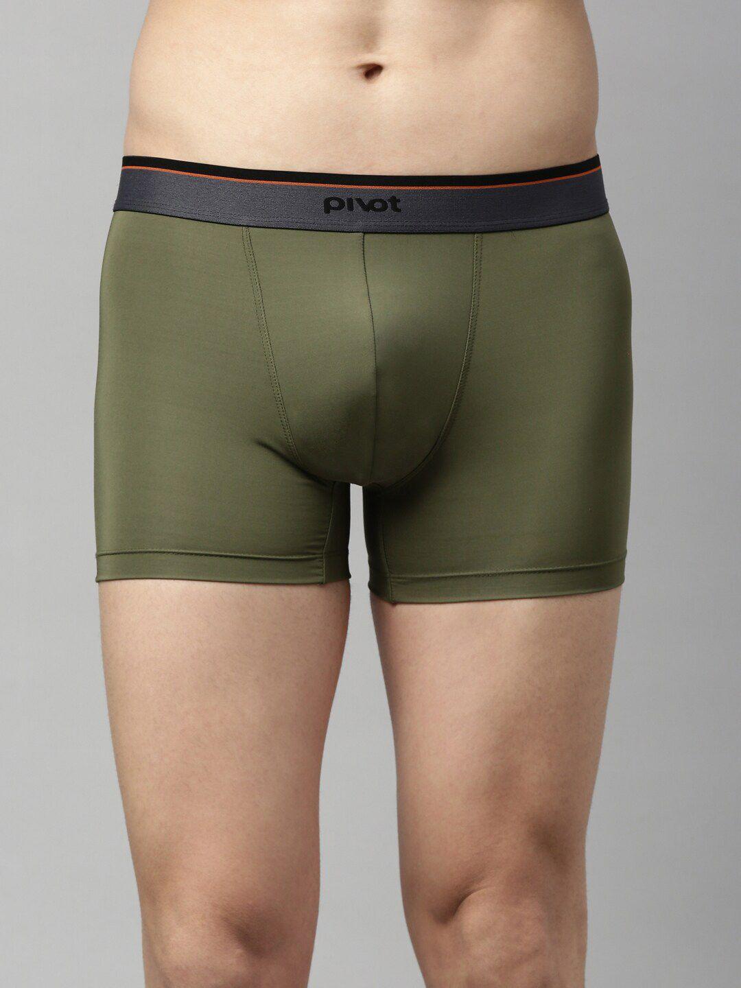 pivot men olive green solid trunks p2miwt22-021-chive