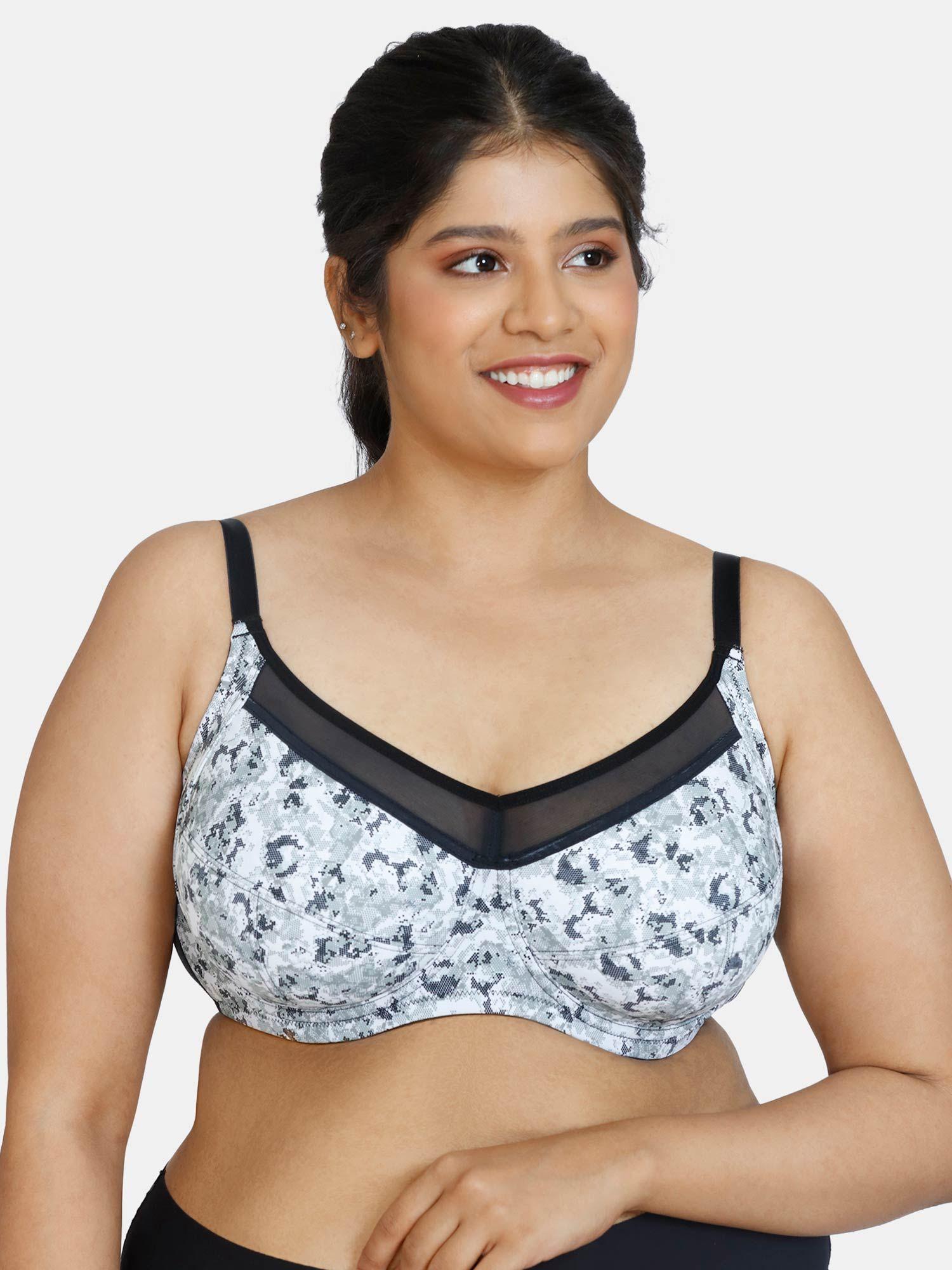 pixel play single layered wired full coverage super support bra - anthracite