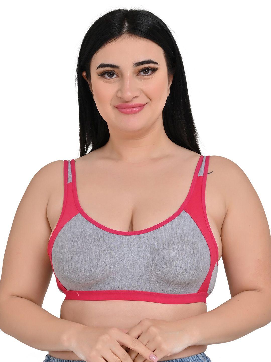 piylu colourblocked non padded cotton all day comfort full coverage workout bra