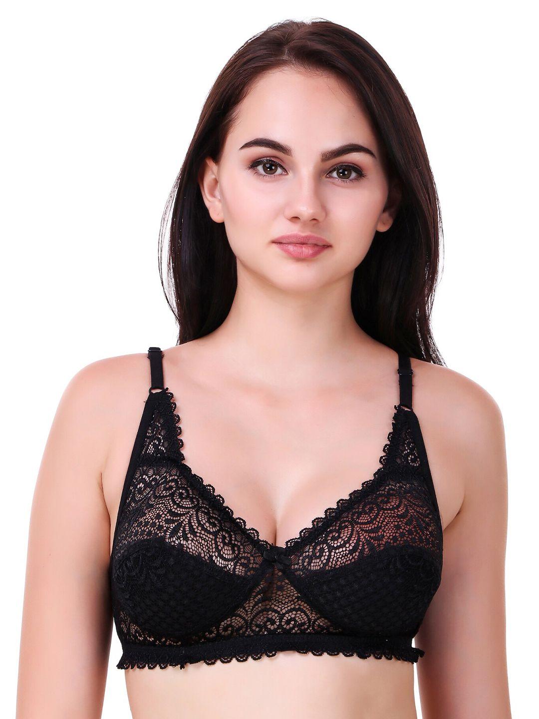 piylu floral lace full coverage non-padded non-wired bralette bra