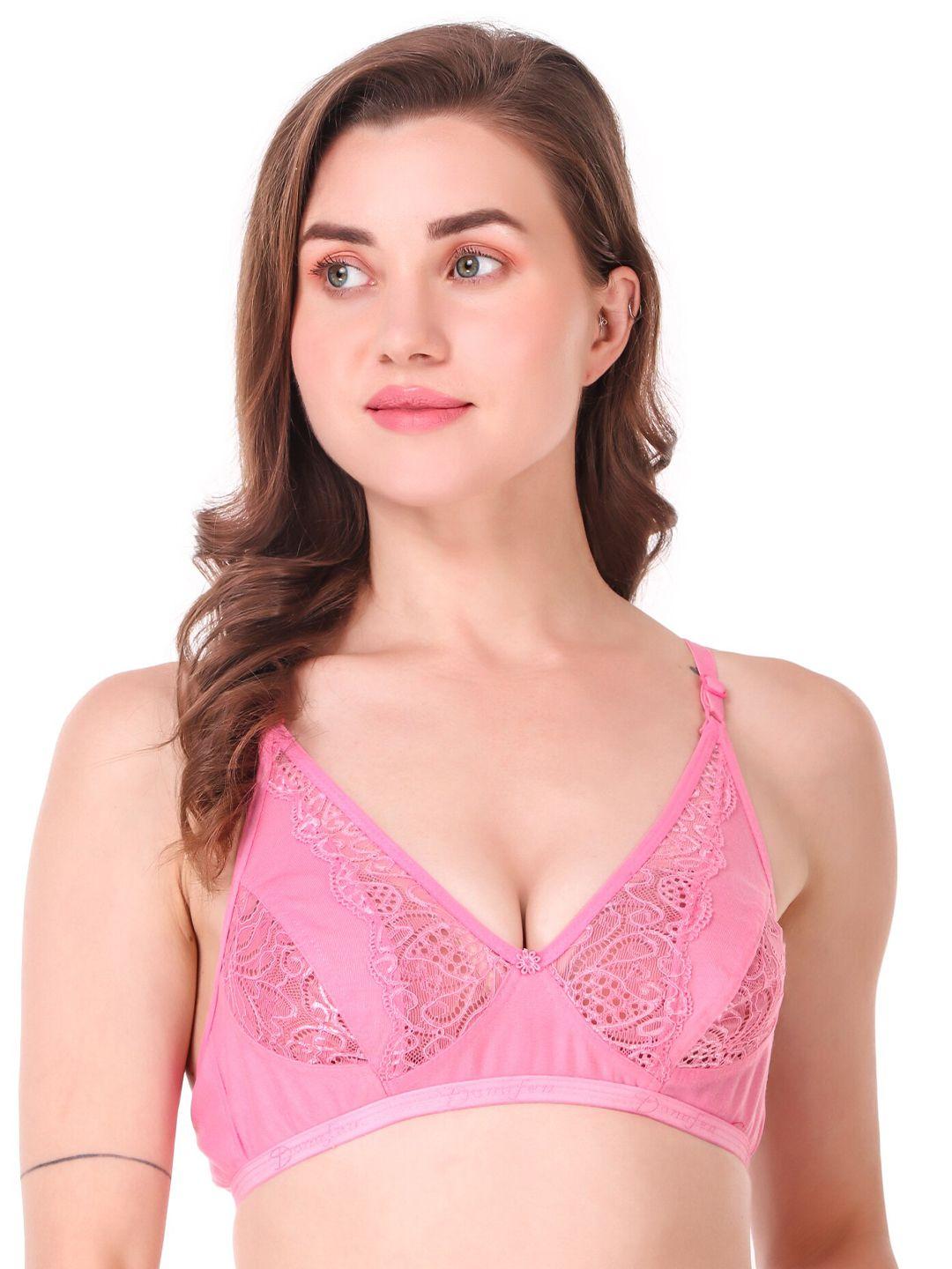 piylu pink floral medium coverage lightly padded all day comfort everyday bra