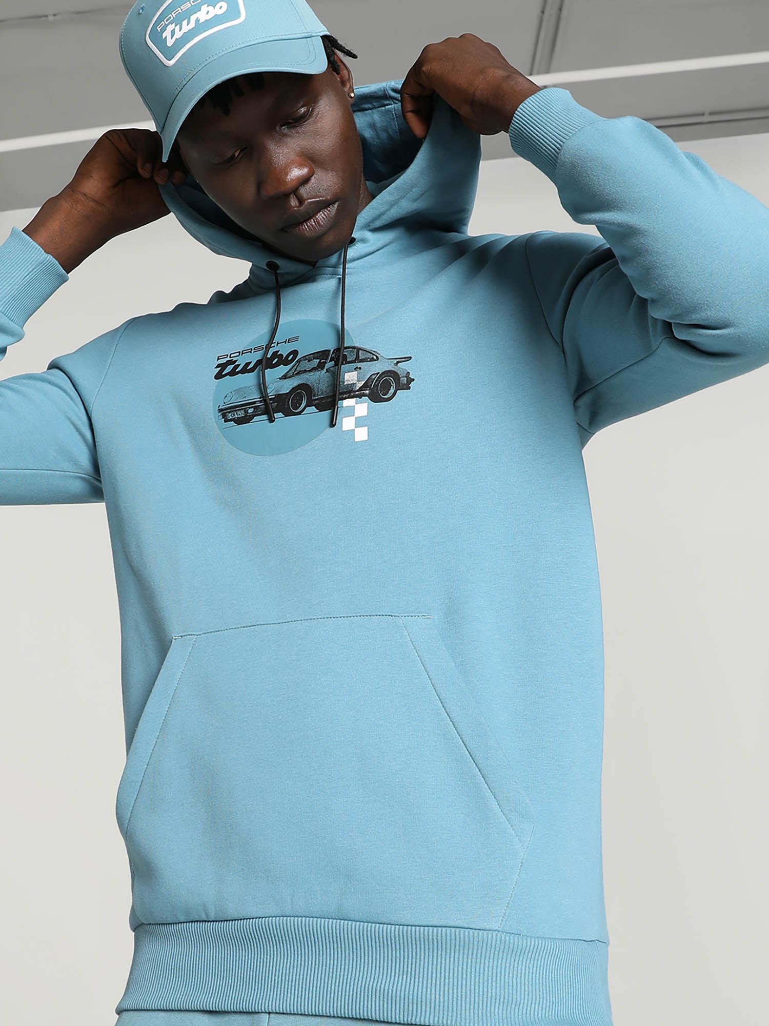 pl graphic men blue hoodie