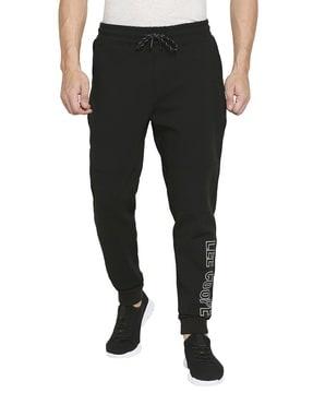 placement brand print joggers with insert pockets