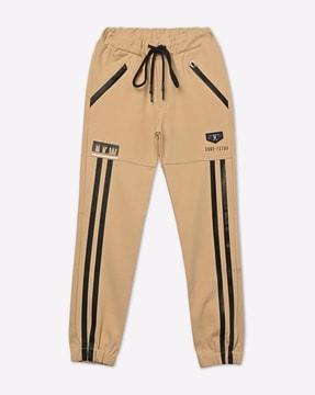 placement stripe cut & sew joggers
