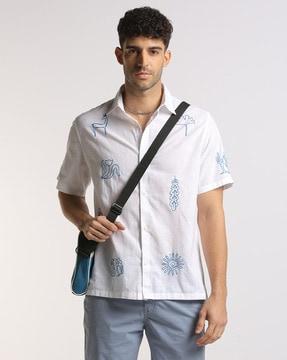 placement embroidery resort shirt