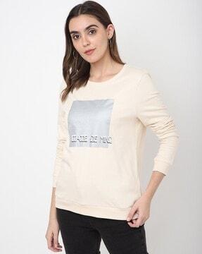 placement print crew-neck sweatshirt