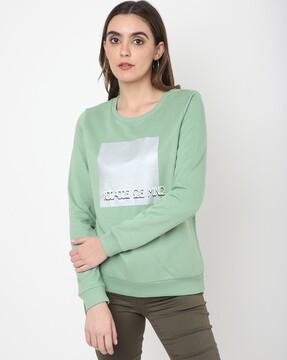 placement print crew-neck sweatshirt