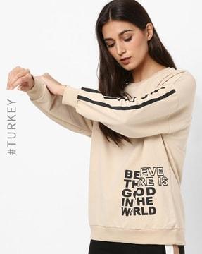 placement print crew-neck sweatshirt