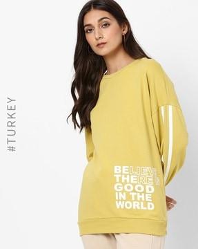 placement print crew-neck sweatshirt