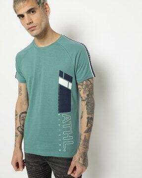 placement print crew-neck t-shirt