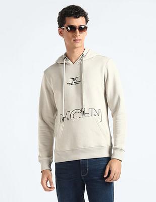 placement print hooded sweatshirt