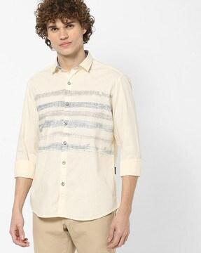 placement striped slim fit shirt