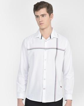 placement striped slim fit shirt