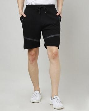 placement striped slim fit shorts