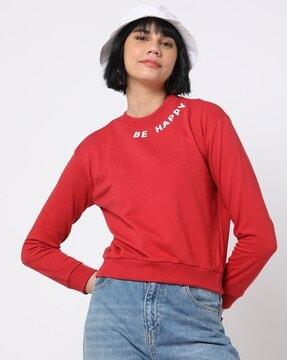 placement typographic print sweatshirt