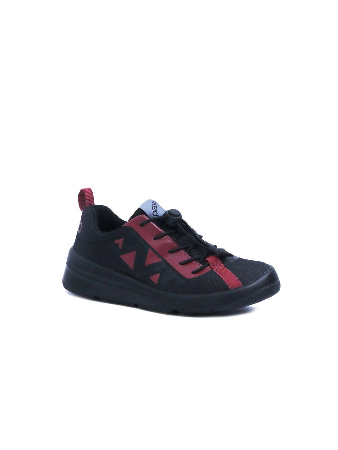 plaeto kids kollide black & red multiplay sports sneakers