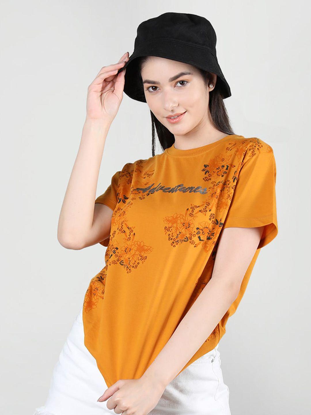 plagg floral printed round neck cotton t-shirt