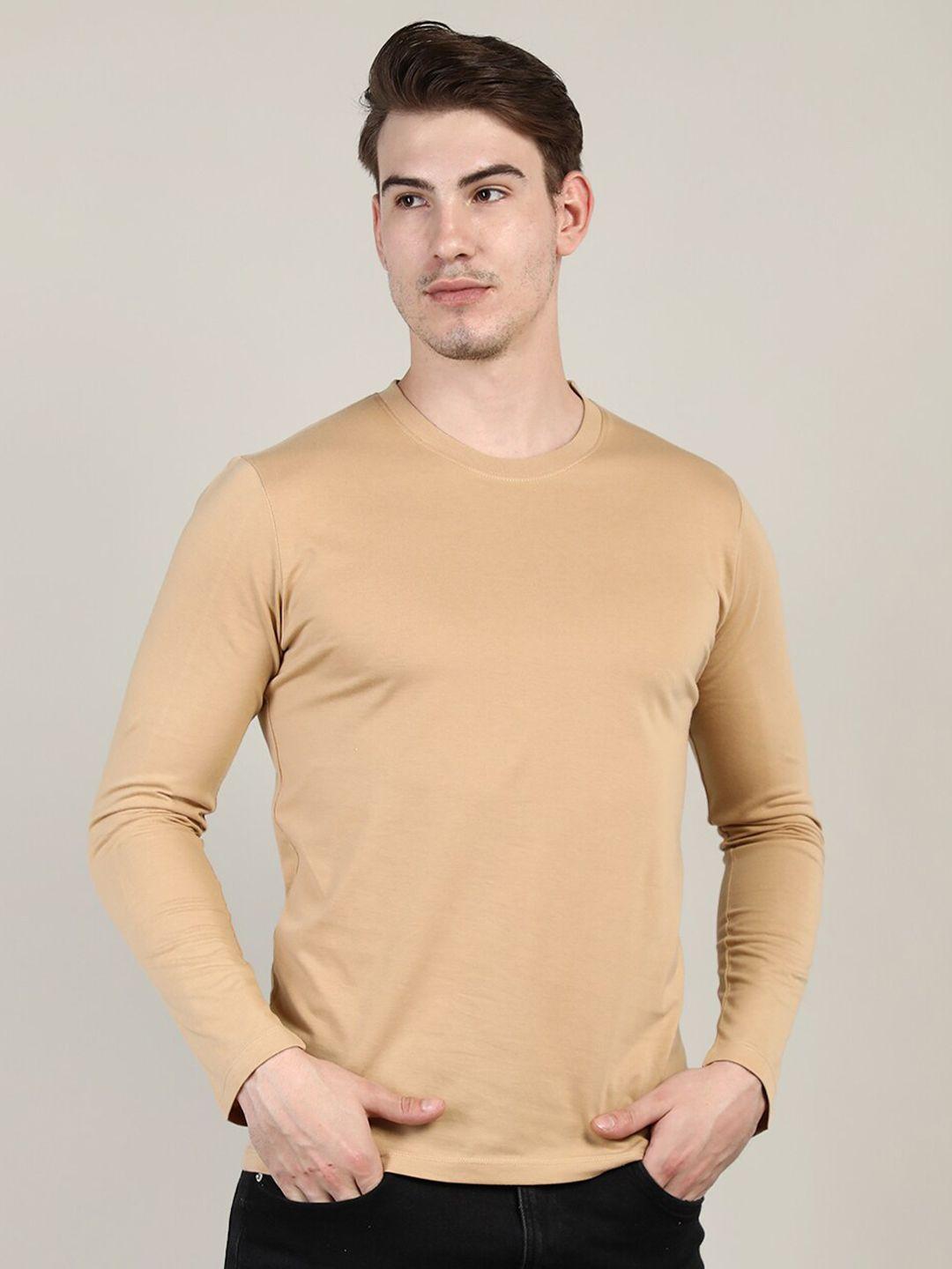 plagg men coffee brown cotton t-shirt