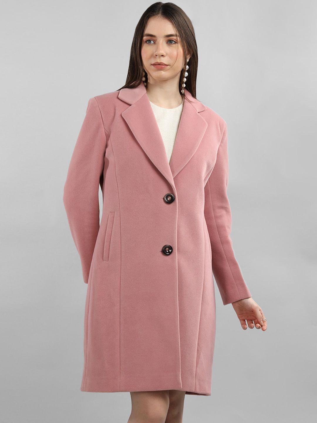 plagg notched lapel collar longline wool trench coat