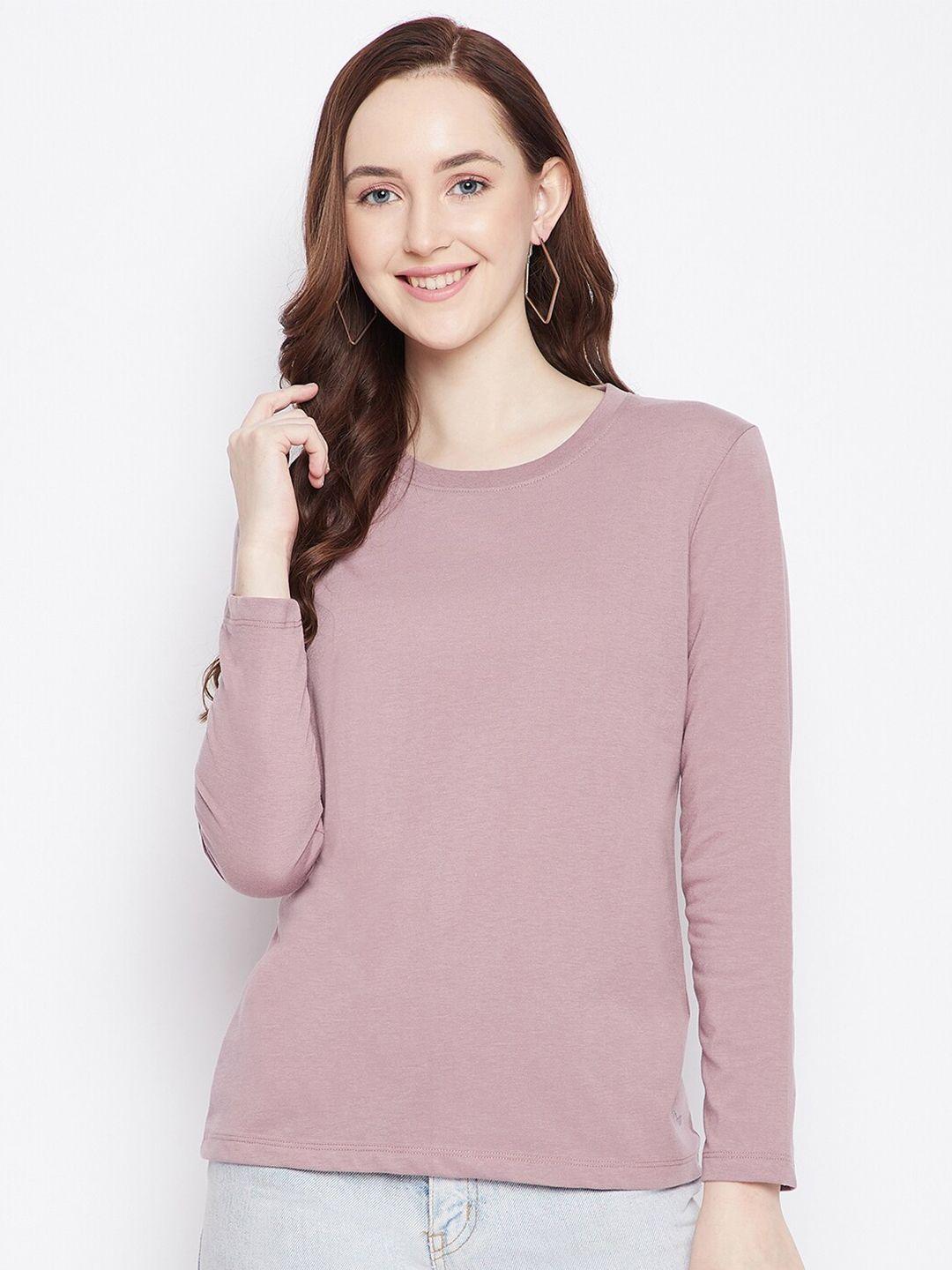 plagg women lavender solid t-shirt