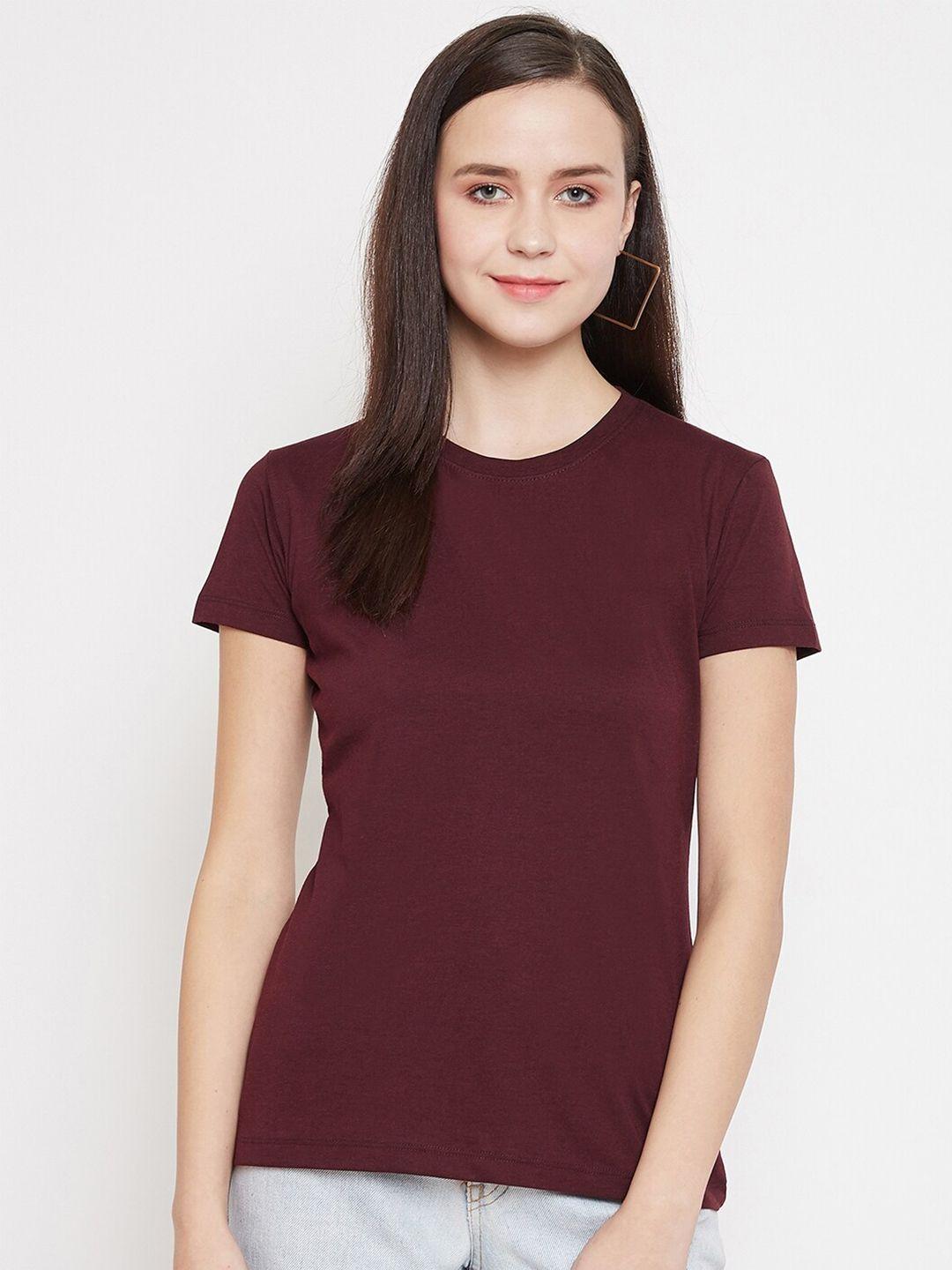 plagg women maroon t-shirt