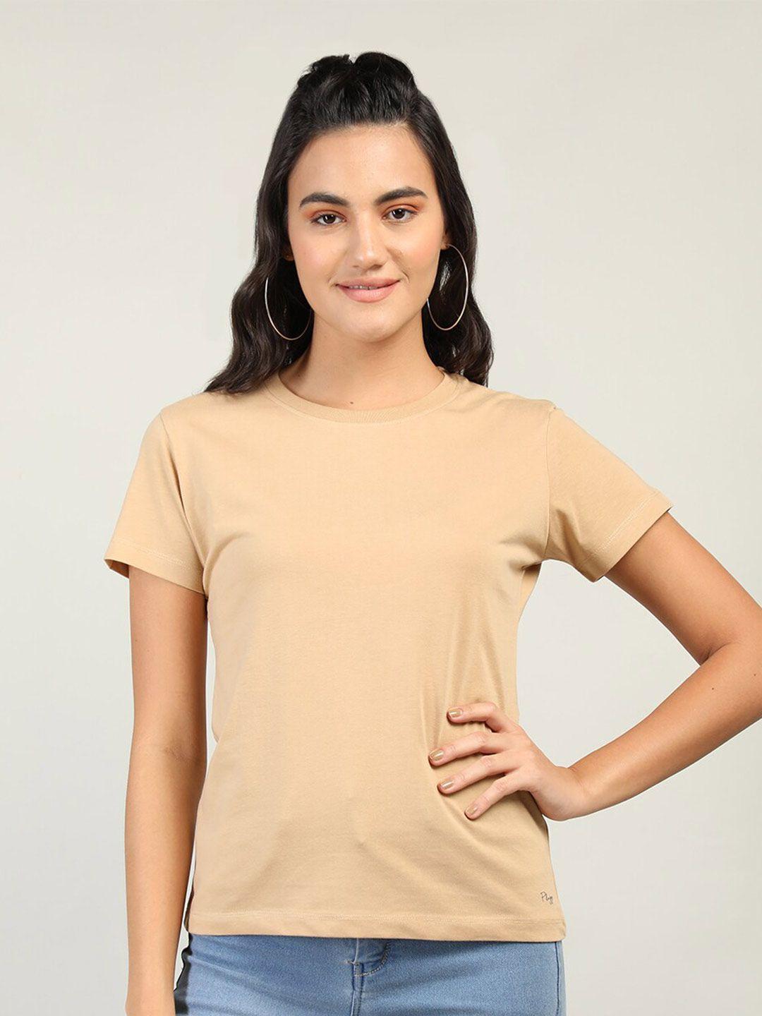 plagg women round neck cotton t-shirt