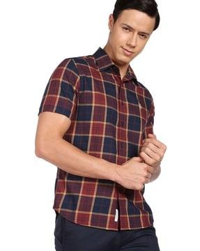 plaid checked regular fit shirt