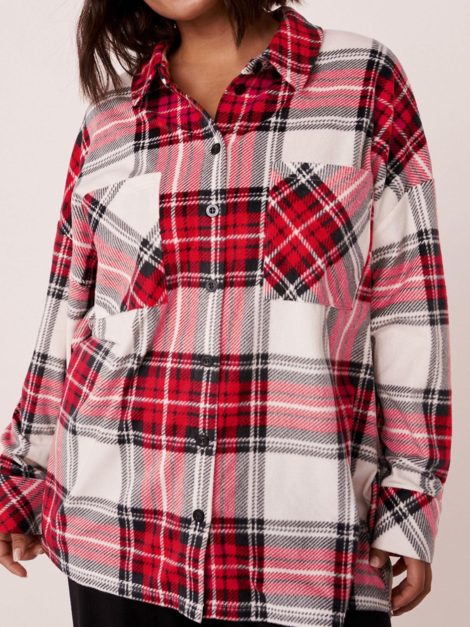 plaid mink overshirt