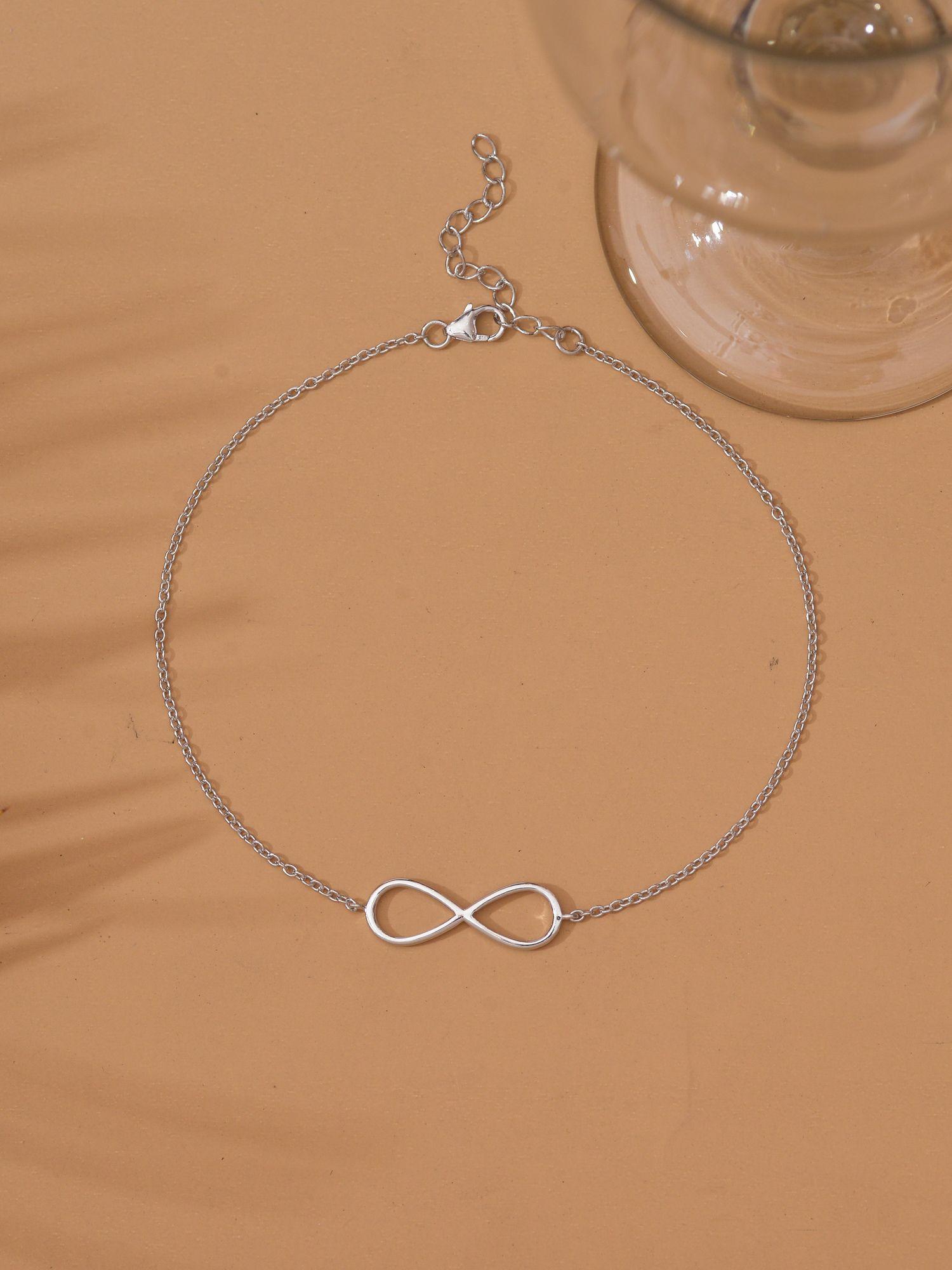 plain infinity silver anklet