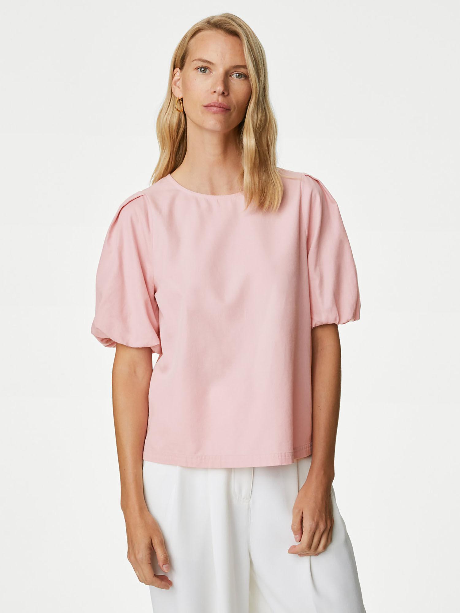 plain puff sleeve top