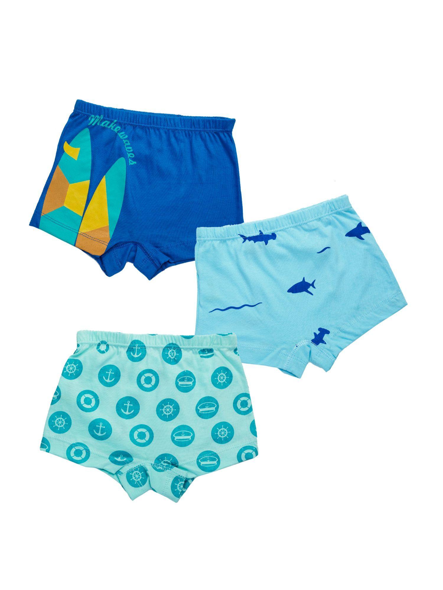 planb 100% cotton surf'sup boy boxers - (set of 3)