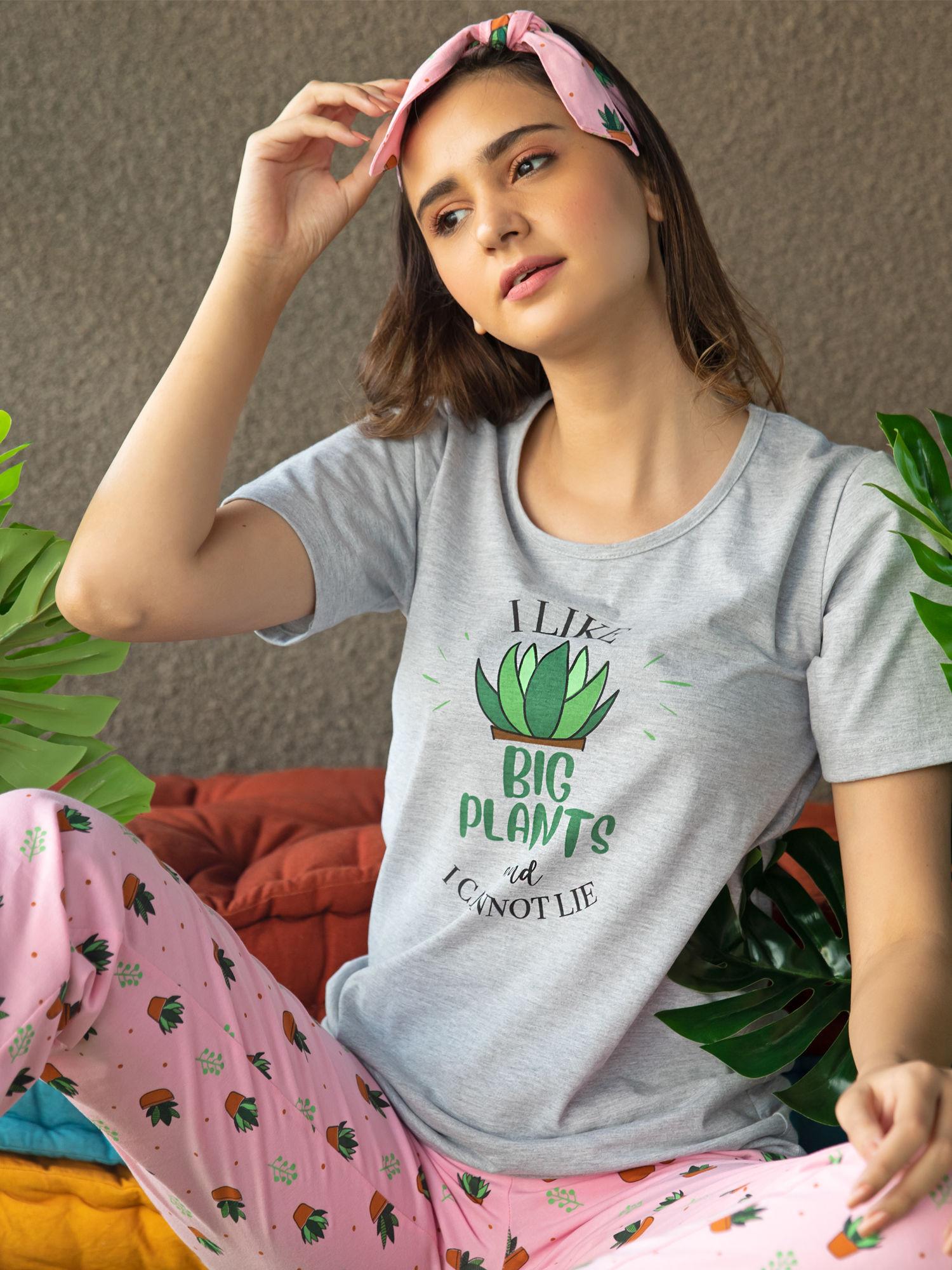 plant mom pyjama set - multi-color