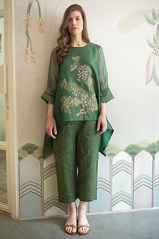 plantation-green-handloom-linen-silk-tunic-set