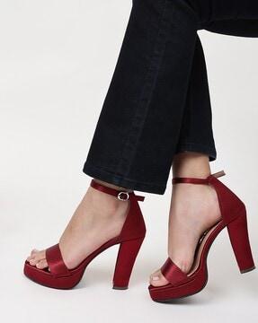 platform heels with ankle-strap