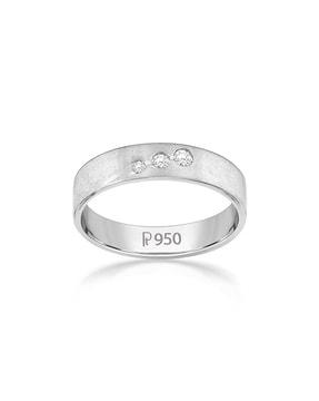 platinum diamond-studded band ring