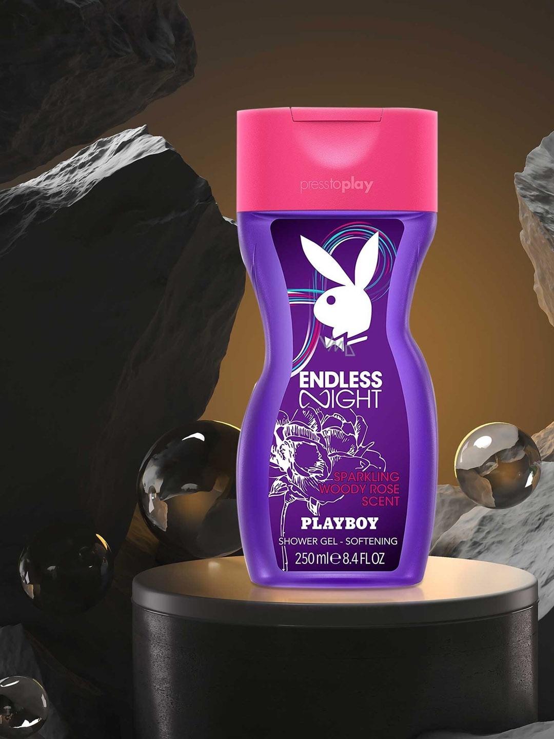 playboy endless night softening shower gel with sparkling woody rose scent - 250 ml