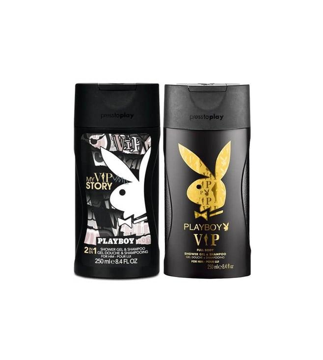 playboy my vip story and vip shower gel and shampoo for men combo