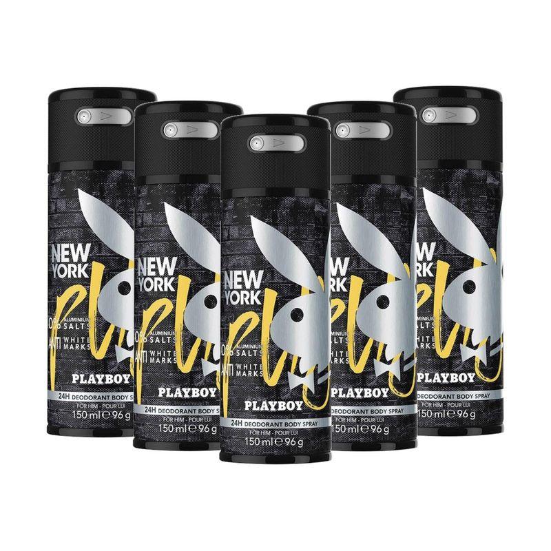 playboy new york m deodorant spray (pack of 5)