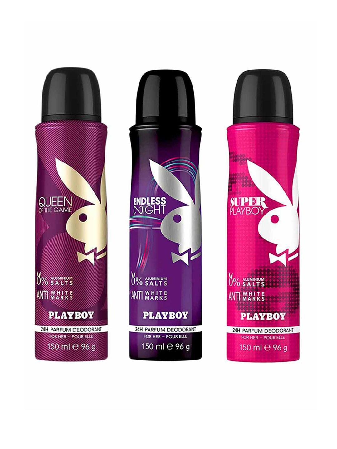 playboy women set of 3 deo- queen of the game + endless night + super playboy - 150ml each