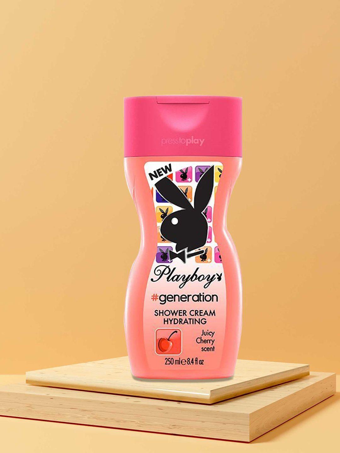 playboy generation hydrating shower cream with juicy cherry scent - 250 ml